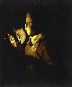 Georges de La Tour, Boy Blowing at Lamp